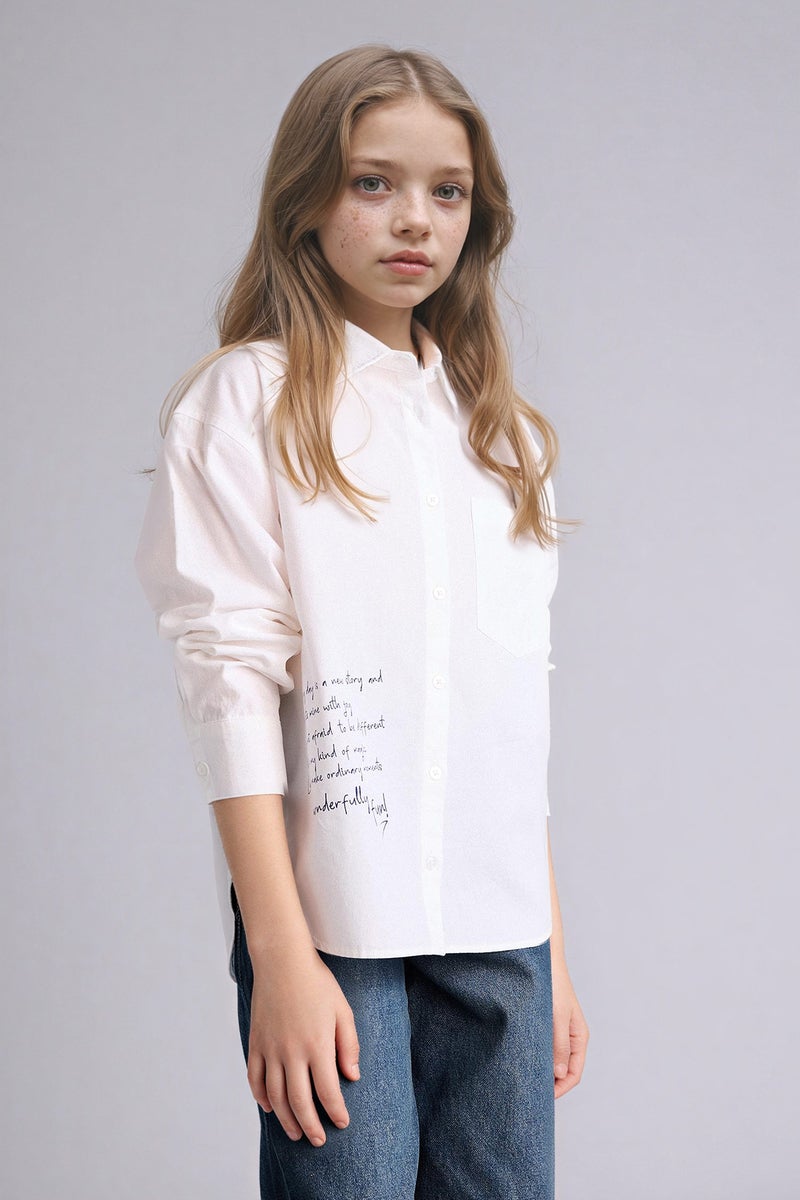 ديفاكتو قميص كم طويل بوبلين قصة عادية - Image 3